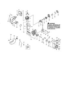 Cylinder/Fuel Tank/Crankcase Diagram and Parts List for SST25C Type 5 Weed Eater Trimmer